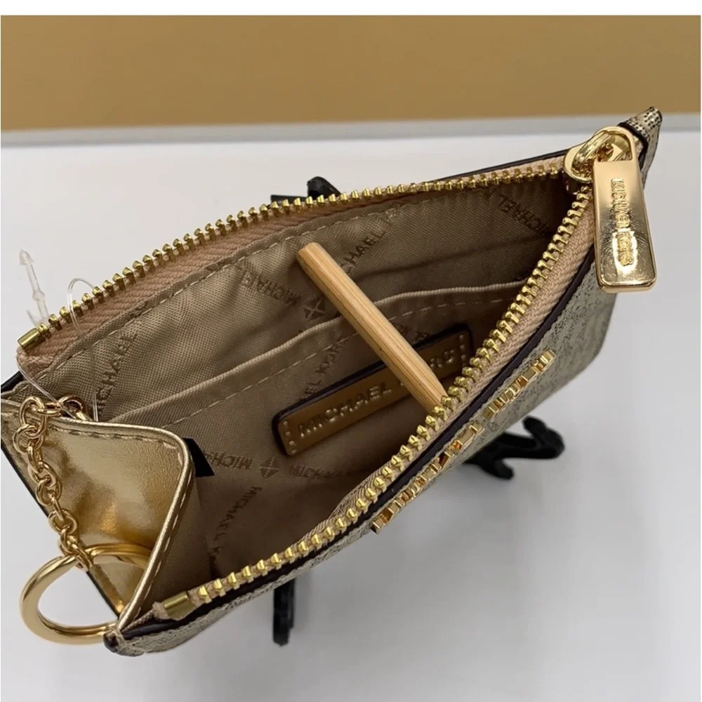 MICHAEL KORS SMALL TOP ZIP COINPOUCH WITH ID Pale gold COLOR